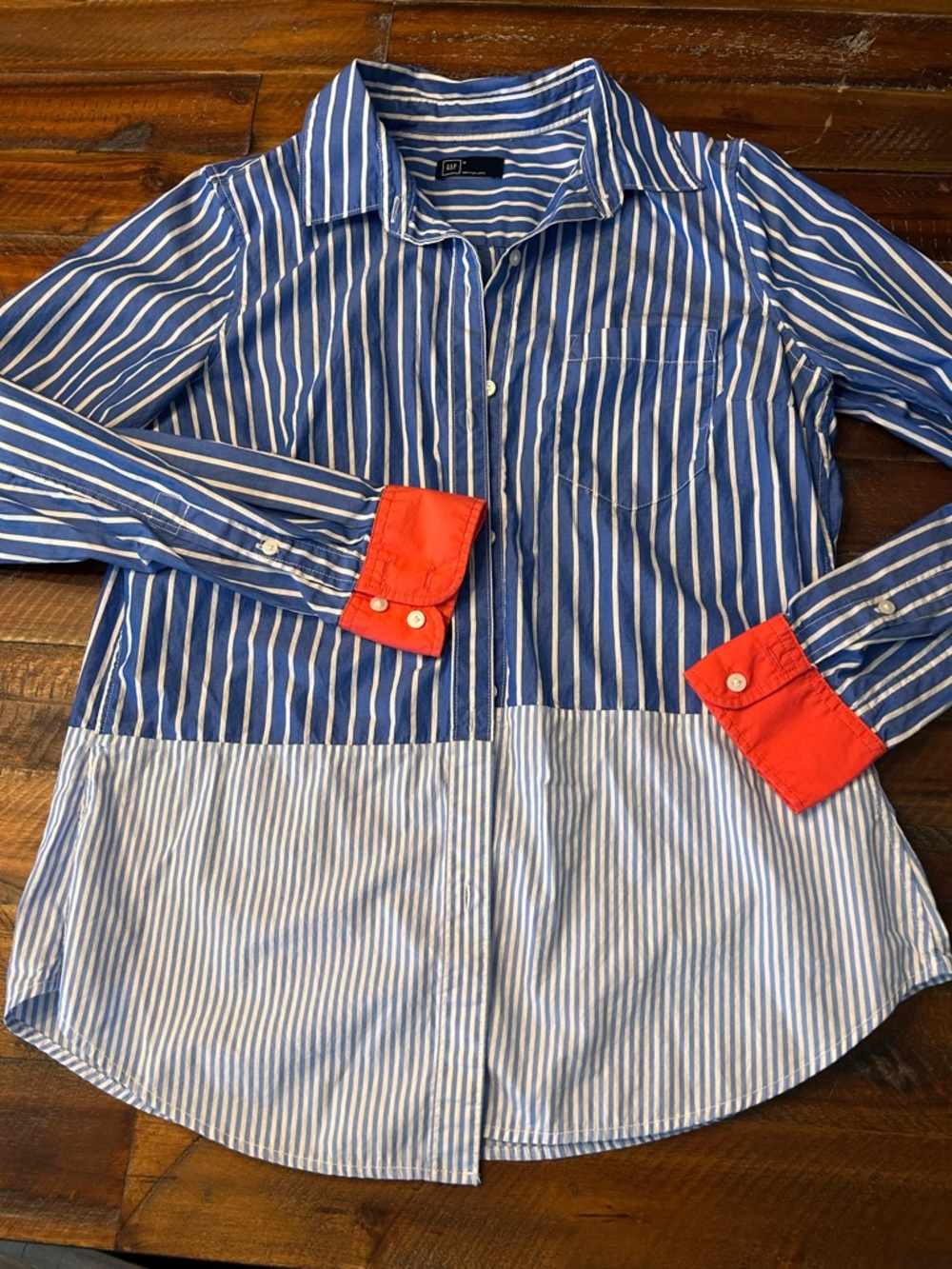 GAP Blue and White Striped Shirt